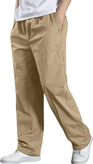 Hiking Pants Men Lightweight Big and Tall Dress Pants Casual Elastic Waist Cargo Pants Breathable Stretch Golf Pants