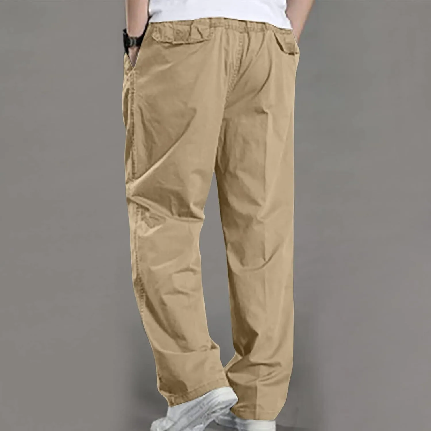 Hiking Pants Men Lightweight Big and Tall Dress Pants Casual Elastic Waist Cargo Pants Breathable Stretch Golf Pants