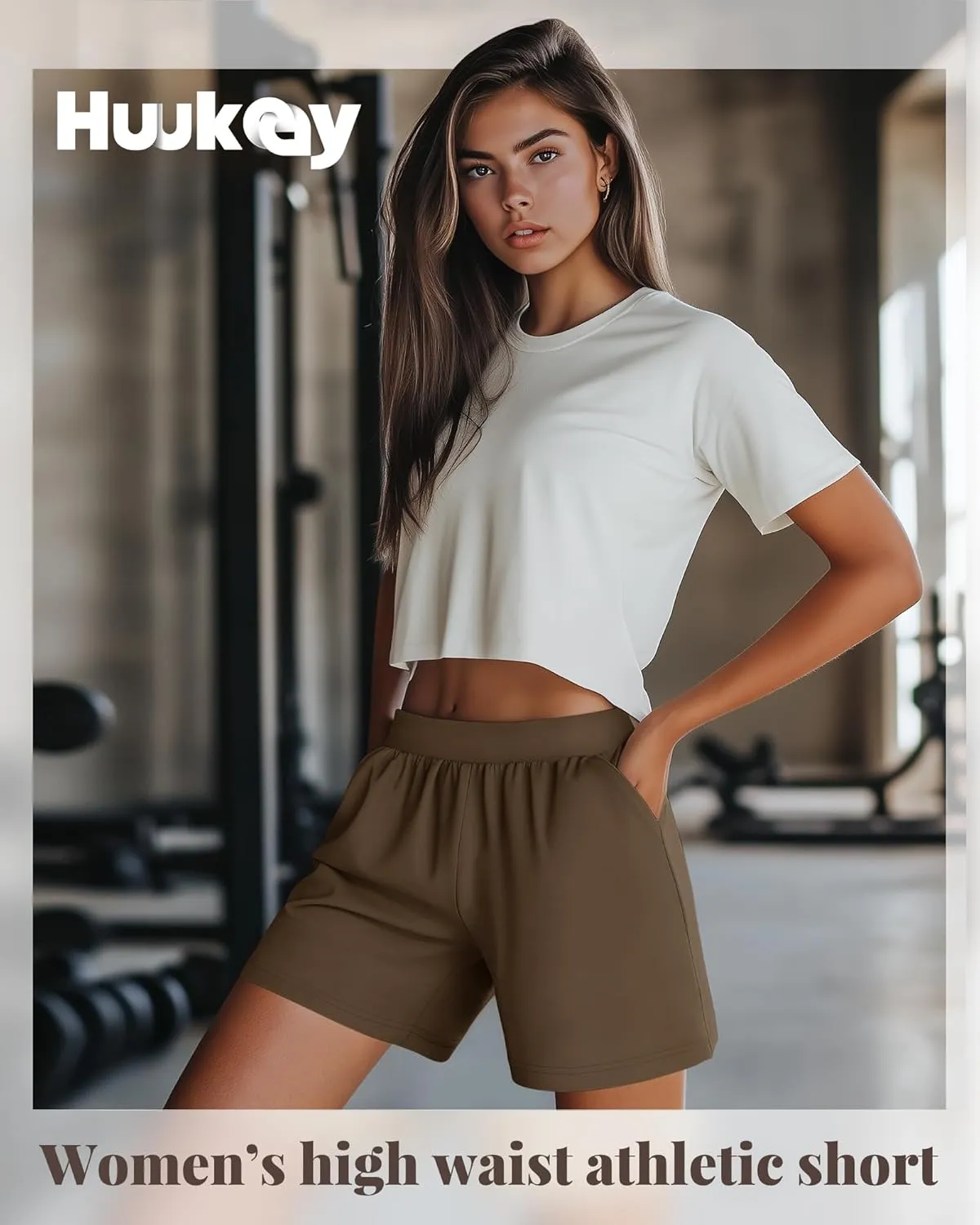 Huukeay 3 Pack Women's Sweat Shorts, Casual Summer Elastic High Waist Athletic Short Lounge Comfy Gym Sweatshorts with Pocket