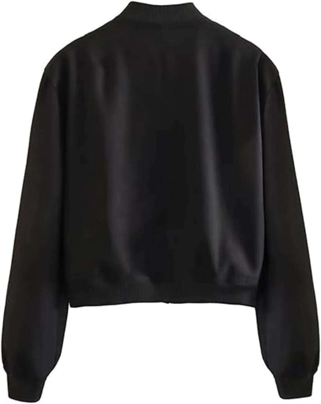 imbpceu Women Bomber Jacket Casual Long Sleeve Button Down Varsity Jackets with Pockets
