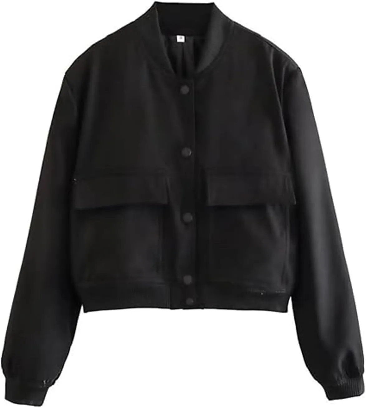 imbpceu Women Bomber Jacket Casual Long Sleeve Button Down Varsity Jackets with Pockets