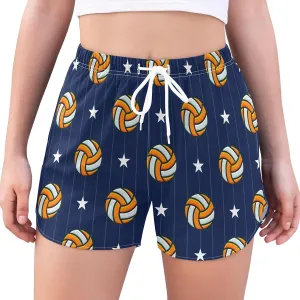J JOYSAY Tennis Ball Dot Athletic Shorts Quick Dry Women Sweat Shorts Beach Lounge Pants with Pocket Drawstring