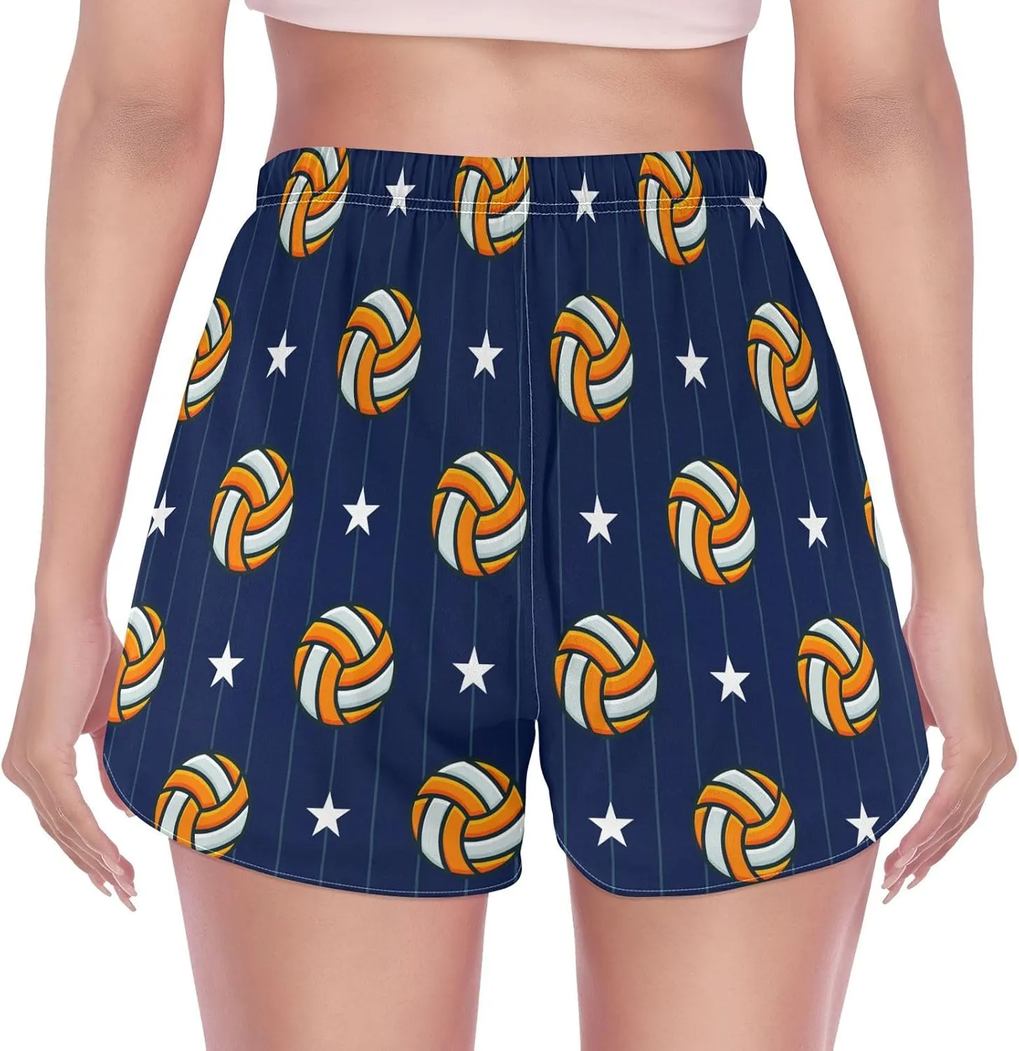 J JOYSAY Tennis Ball Dot Athletic Shorts Quick Dry Women Sweat Shorts Beach Lounge Pants with Pocket Drawstring