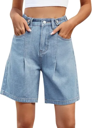 Jean Shorts for Women 2025 Summer Casual High Waisted Stretchy Denim Shorts Curvy Cutoff Jorts