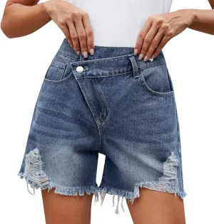 Jean Shorts for Women 2025 Summer Casual High Waisted Stretchy Denim Shorts Curvy Cutoff Jorts