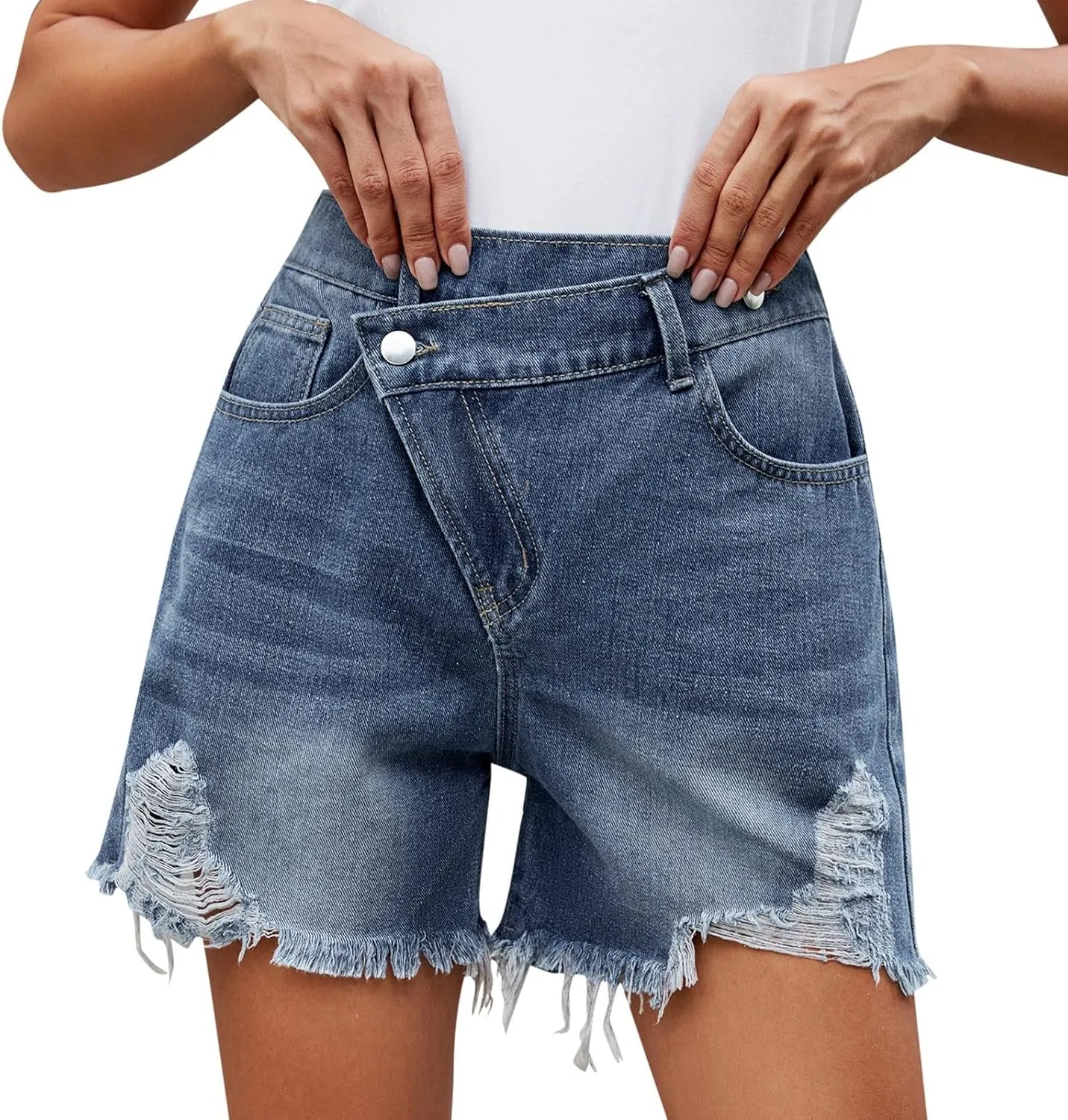 Jean Shorts for Women 2025 Summer Casual High Waisted Stretchy Denim Shorts Curvy Cutoff Jorts
