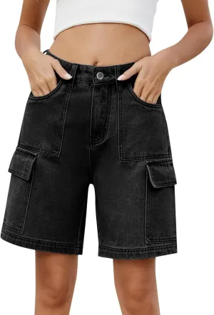 Jean Shorts for Women 2025 Summer Casual High Waisted Stretchy Denim Shorts Curvy Cutoff Jorts
