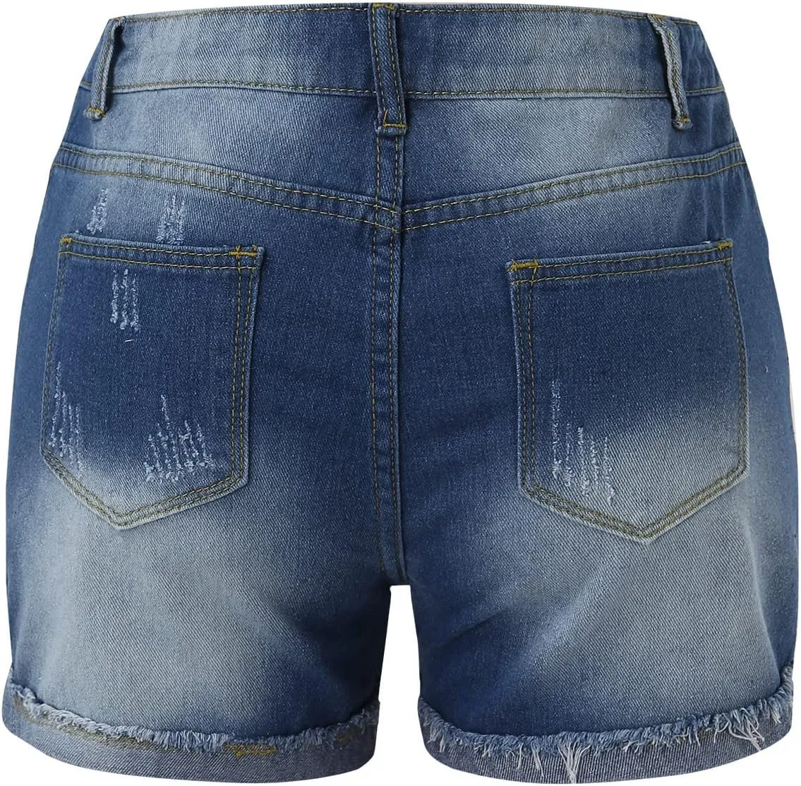 Jean Shorts Womens Summer High Waisted Ripped Denim Shorts Trendy Plus Size Patchwork Folded Hem Baseball Short Jean