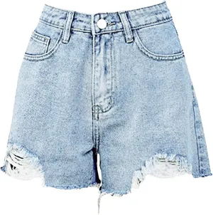 Jean Shorts Womens Trendy High Waisted Ripped Cut Off Denim Shorts Summer Causal Baggy Cute Hot Jorts with Pockets
