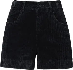 JEKE-DG Women's Corduroy Button Shorts High Waisted Roll Hem Leg Shorts Casual Wide Leg Cuffed Shorts with Pockets