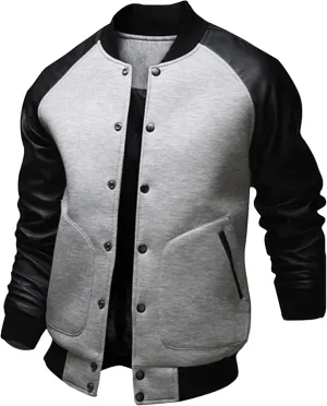 JEsilunmaMY Men's Button Down Baseball Varsity Jackets Full Zip Mock Neck Bomber Coat Lightweight Sport Jackets with Pocket