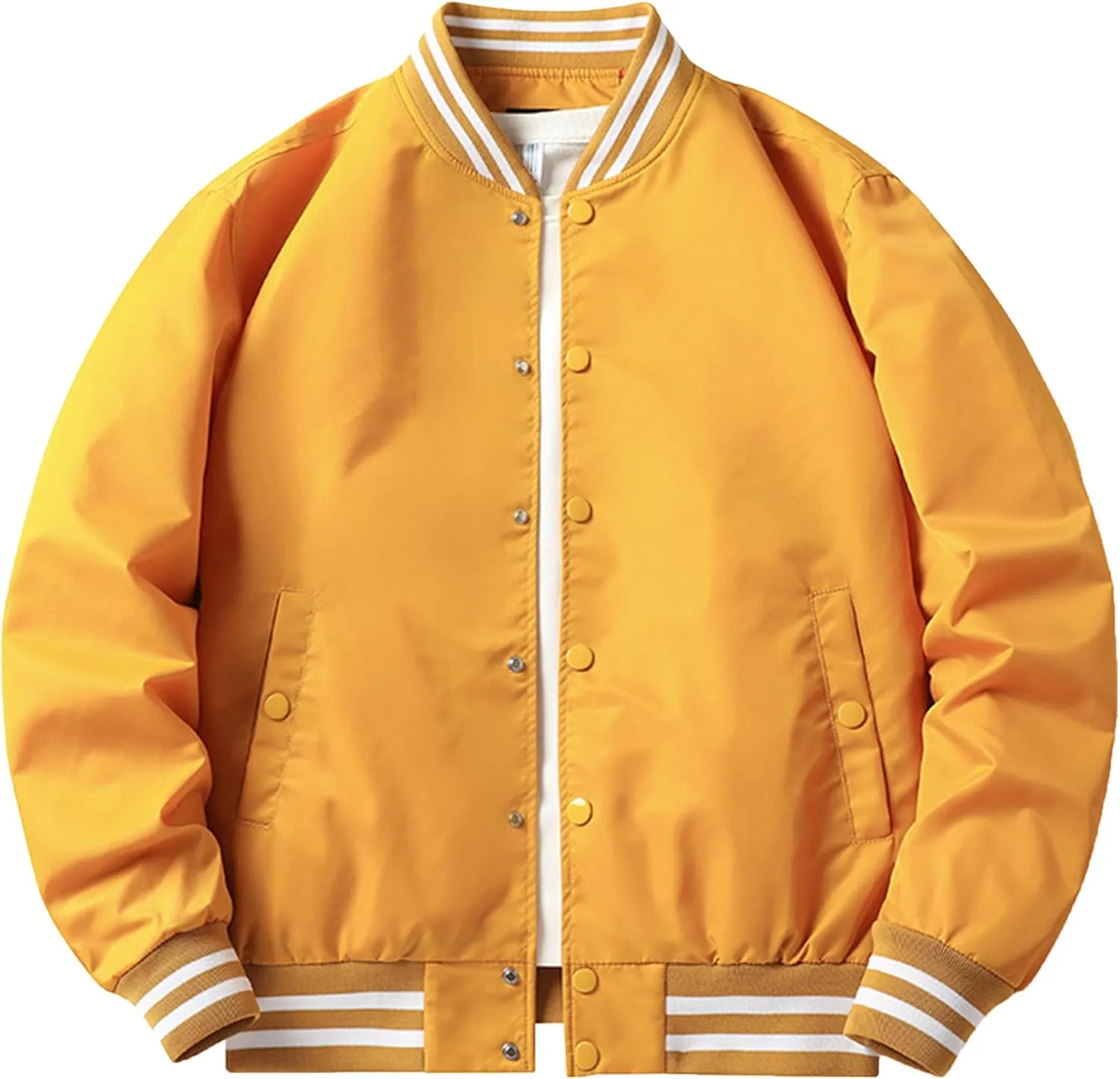 JEsilunmaMY Men's Fashion Cargo Varsity Jackets Lightweight Cotton Baseball Bomber Jackets Full Zip Casual Padded Coats