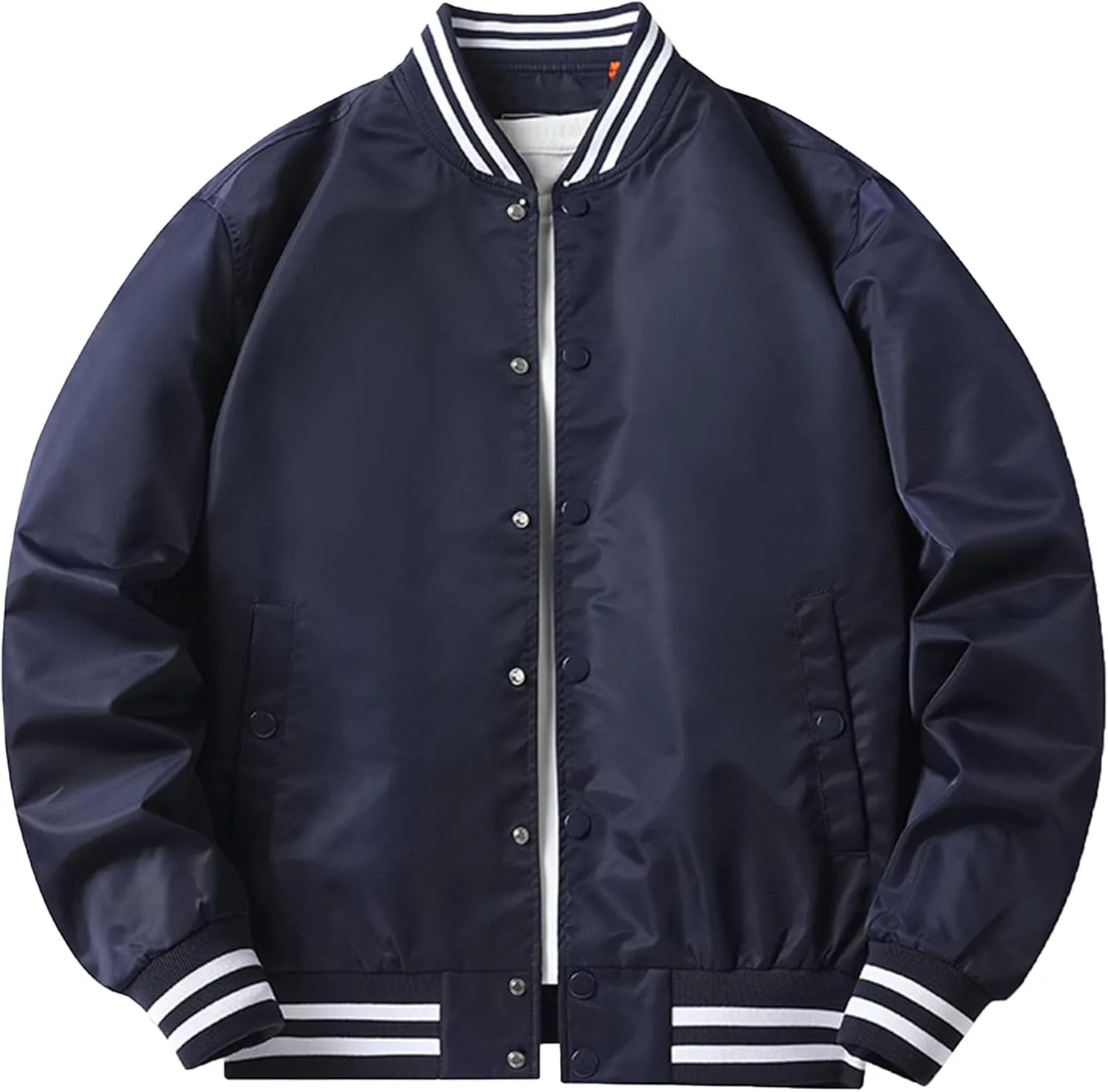 JEsilunmaMY Men's Fashion Cargo Varsity Jackets Lightweight Cotton Baseball Bomber Jackets Full Zip Casual Padded Coats