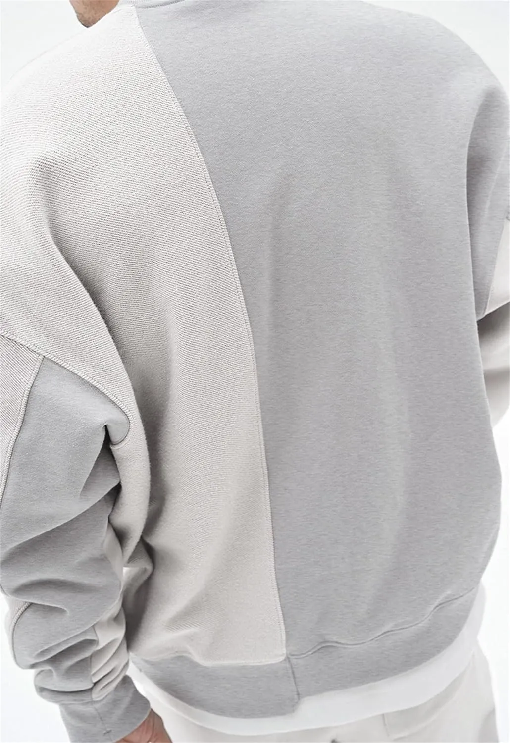 JEsilunmaMY Men's French Terry Sweatshirt Long Sleeve Crewneck Pullover Sweater Tops Solid Color Casual Loose Sport Jumper