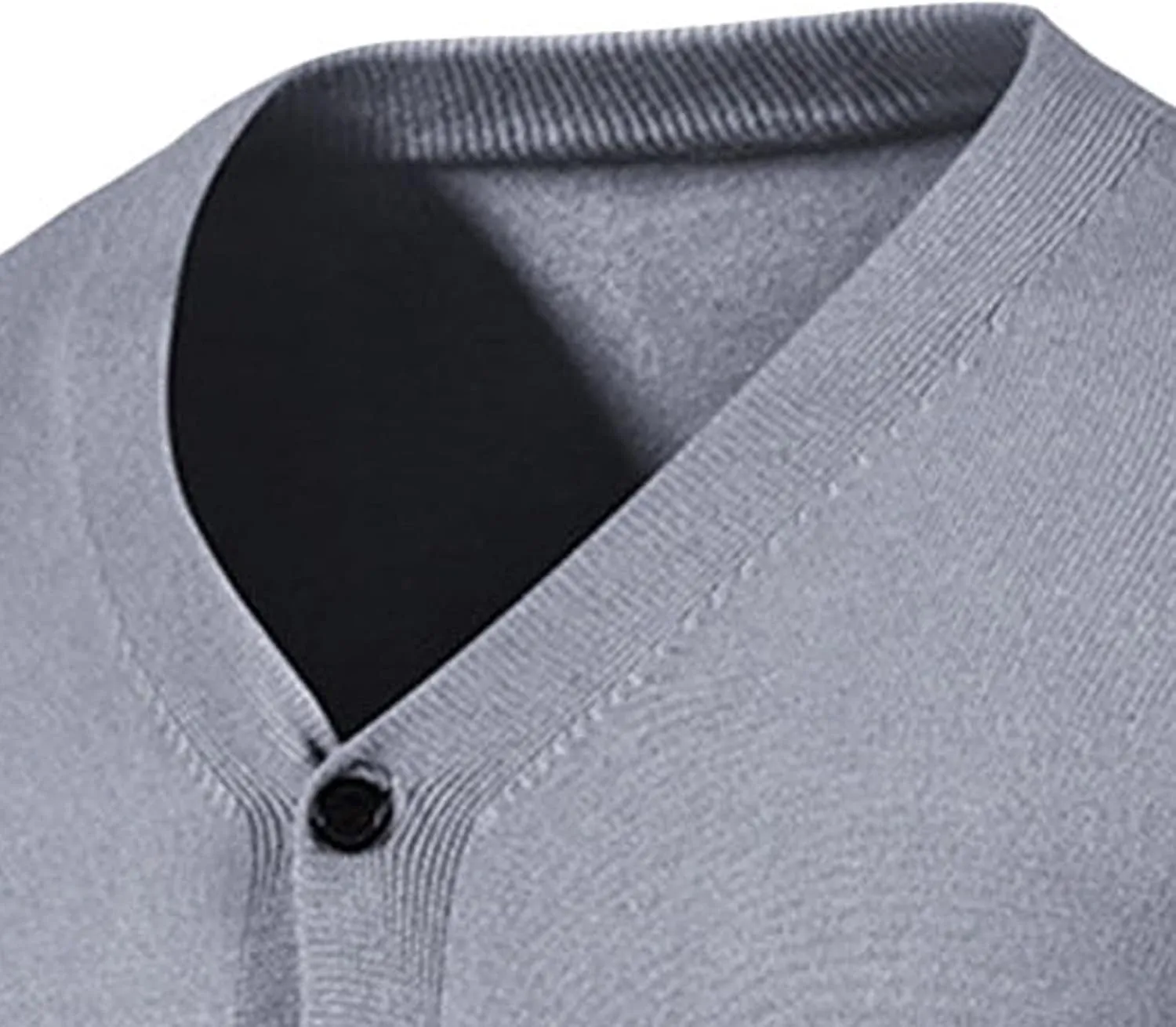 JEsilunmaMY Mens Solid Color Button Down Cardigans Casual V Neck Knit Sweaters with Pocket Lightweight Cardigan Knitwear