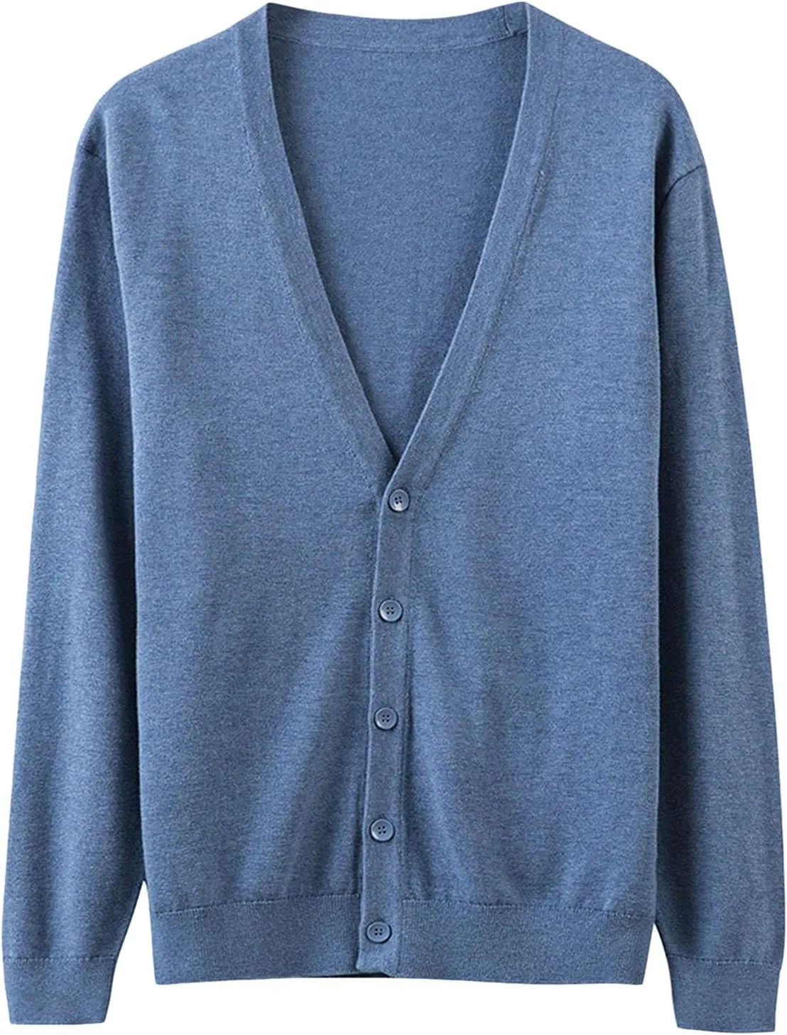 JEsilunmaMY Men's V Neck Lightweight Cardigan Sweater Casual Button Down Knitted Sweater Coat Solid Color Loose Fall Outwear
