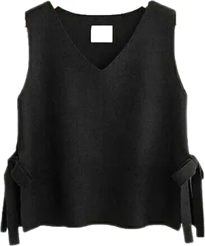 JEsilunmaMY Women's Side Tie Sleeveless Sweater Vest Lightweight V Neck Pullover Tank Tops Solid Color Loose Knitwear Vest