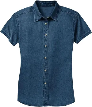 Joe's USA Ladies Short Sleeve Value Denim Shirts in Sizes XS-4XL