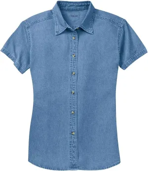 Joe's USA Ladies Short Sleeve Value Denim Shirts in Sizes XS-4XL
