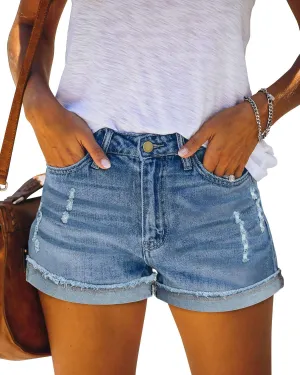 KISSMODA Women's Casual Denim Shorts Summer Jeans Stretchy Hot Short Pants