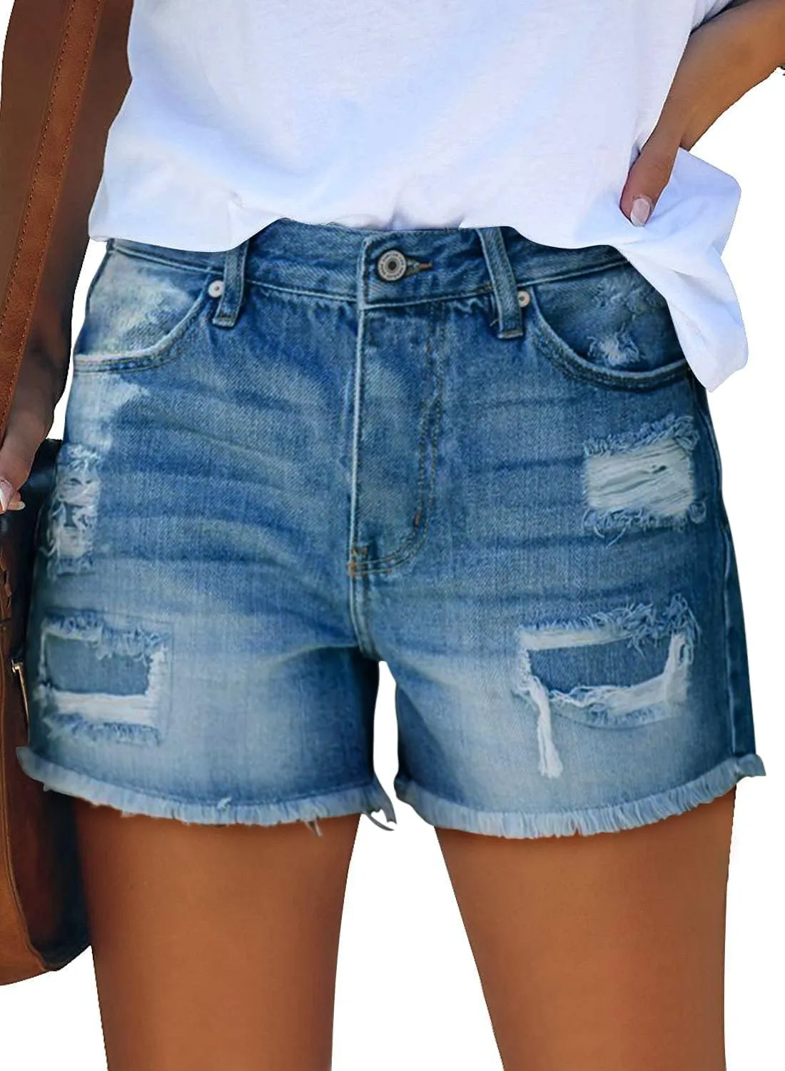 KISSMODA Women's Casual Denim Shorts Summer Jeans Stretchy Hot Short Pants