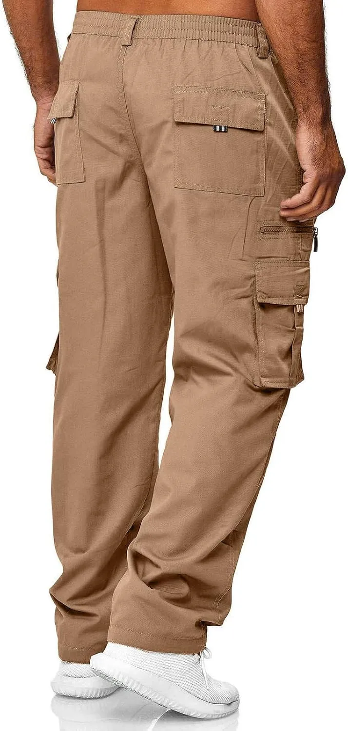 lcyhony Mencomfy Cargo Pants Relaxed Fit Multipants - High Stretch Multi-Pocket Durable Cargo Pants Summer Casual Work Pant