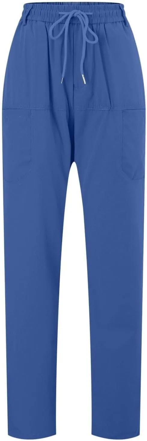 lcyhony Mens Cargo Pants Relaxed fit Stretchy Casual Hiking Pants Plus Size Elastic Waist Drawstring Multi-Pocket Work Pants