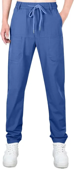 lcyhony Mens Cargo Pants Relaxed fit Stretchy Casual Hiking Pants Plus Size Elastic Waist Drawstring Multi-Pocket Work Pants