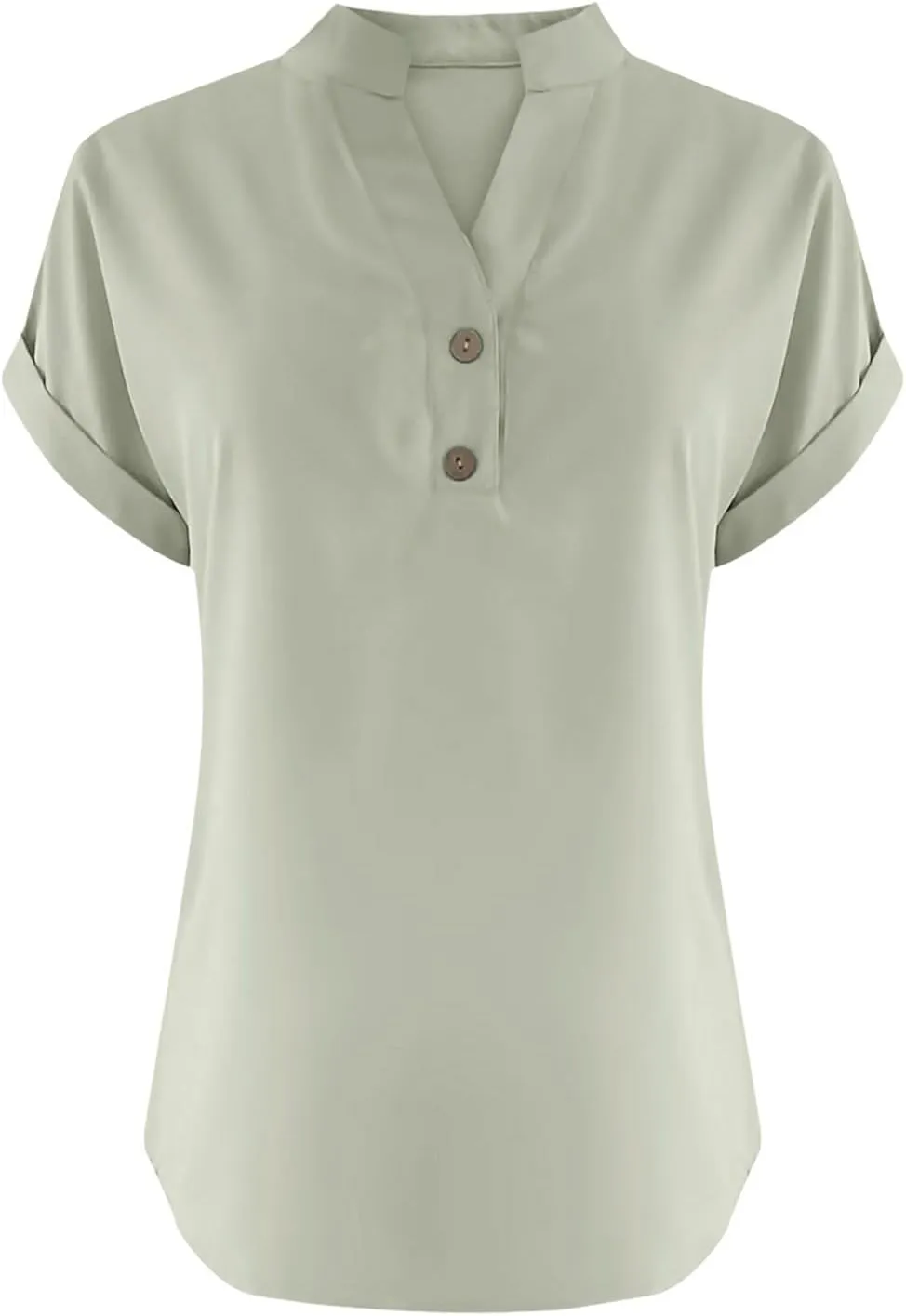 Linen Shirts for Women 2025 Summer Casual Button Down V Neck Short Sleeve Tops Comfy Trendy Business Work Blouses