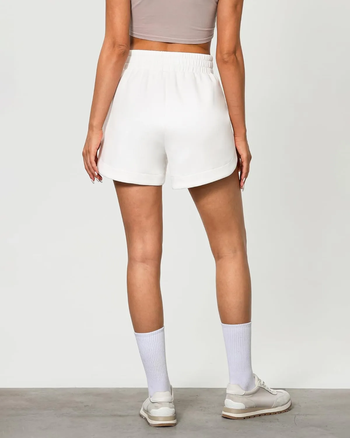 luvamia Athletic Shorts for Women High Waisted Comfy Pull On Elastic Waist Casual Lounge Summer Sweat Shorts with Pocket