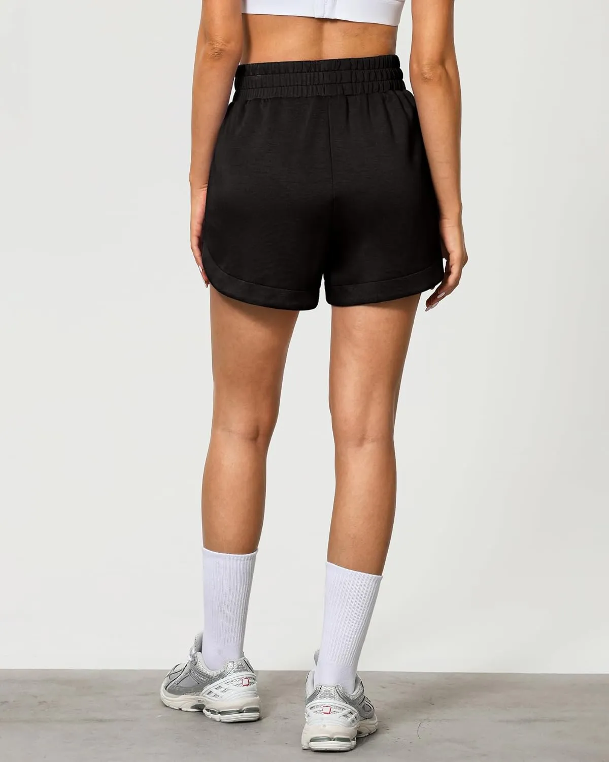 luvamia Athletic Shorts for Women High Waisted Comfy Pull On Elastic Waist Casual Lounge Summer Sweat Shorts with Pocket