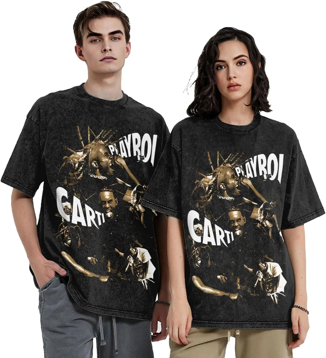 Man'S Streetwear Oversized Funny T Shirt Short Sleeve Unisex Teens Cotton Tshirts