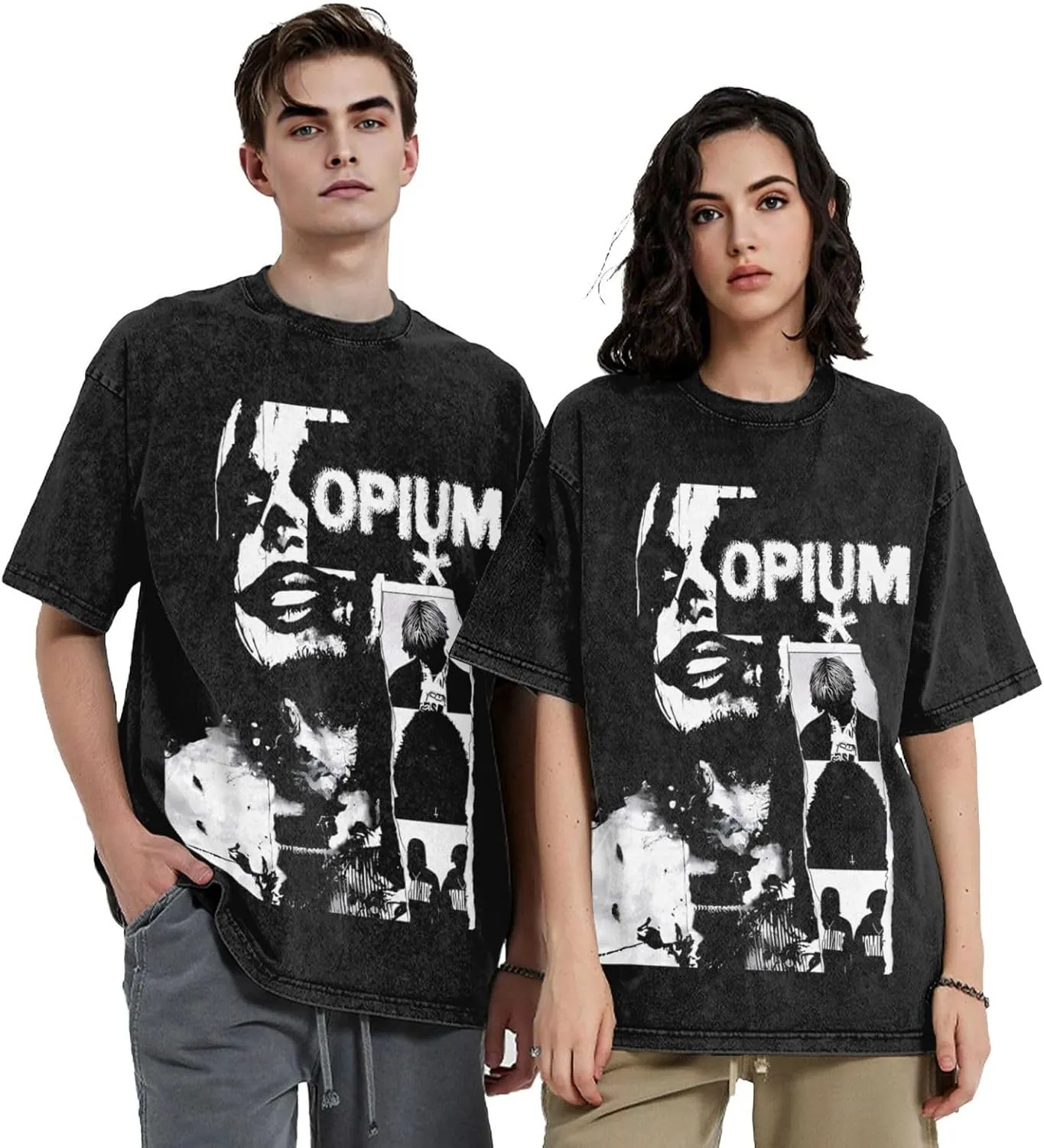 Man'S Streetwear Oversized Funny T Shirt Short Sleeve Unisex Teens Cotton Tshirts