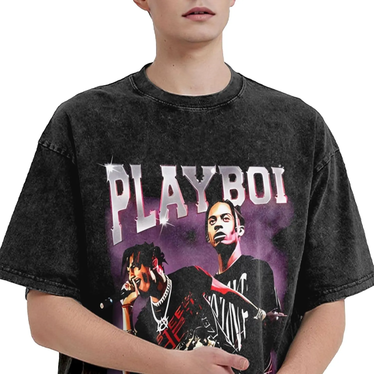 Man'S Streetwear Oversized Funny T Shirt Short Sleeve Unisex Teens Cotton Tshirts