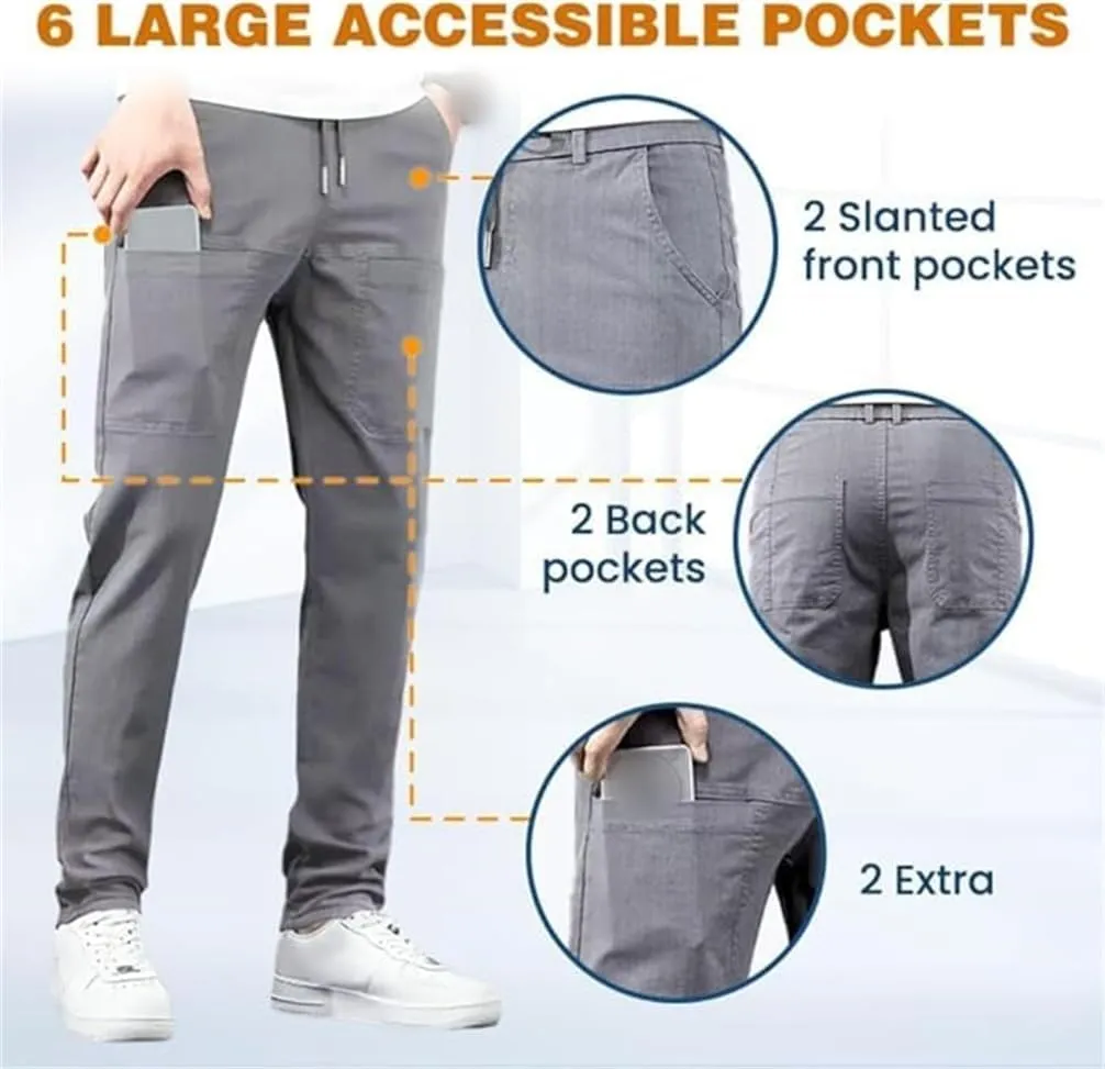 Manzera Stretch Cargo Pants,Mencomfy Hiking, Multipants - High Stretch Multi-Pocket Durable Cargo Pants