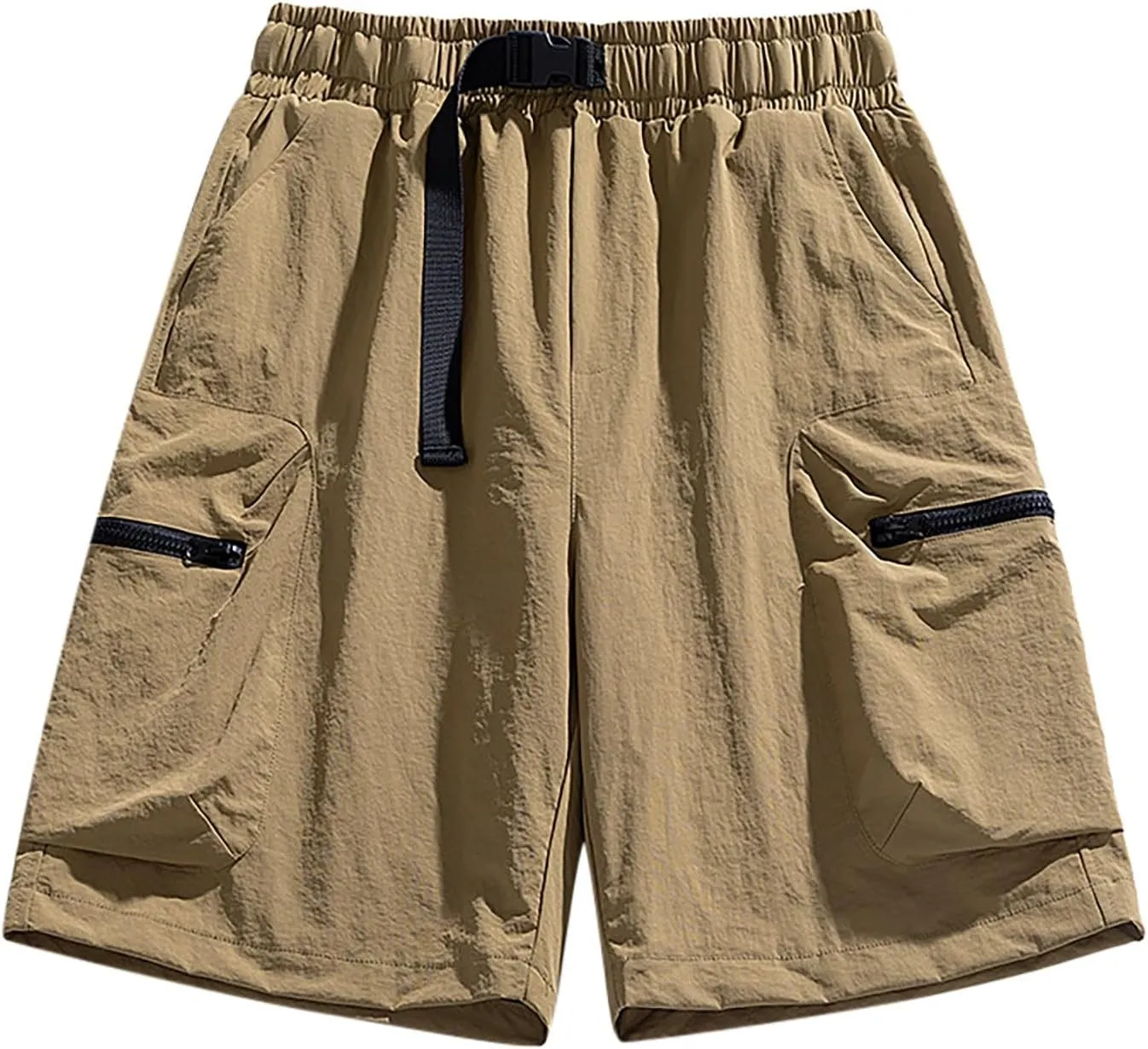 Men Casual Shorts Elastic Waist Quick Dry Shorts Loose Fit Big and Tall Lightweight Outdoor Beach Shorts