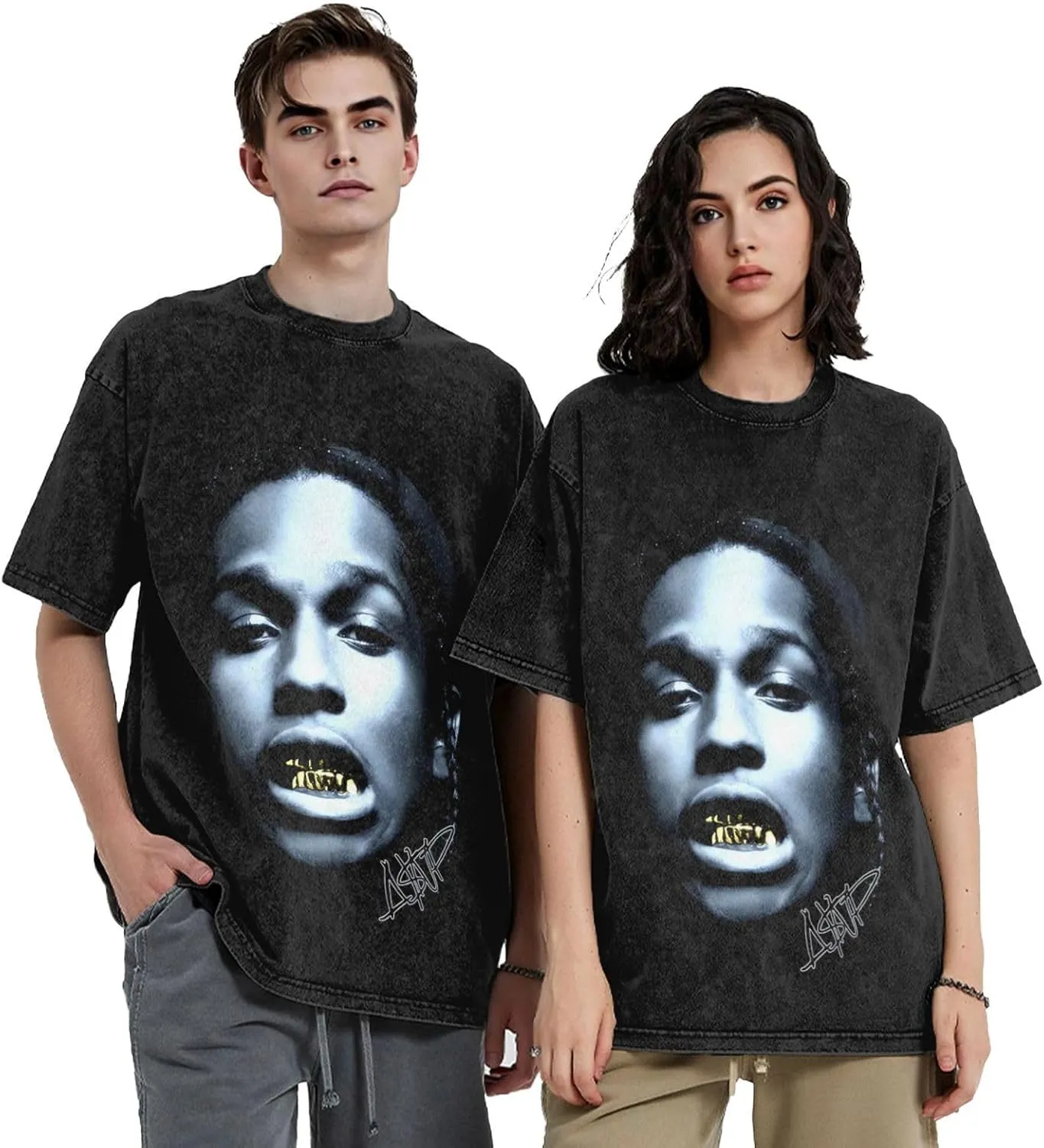 Men Guys Streetwear Oversized Leisure T-Shirts Short-Sleeve Adults Teens Stretch-Cotton Tshirts