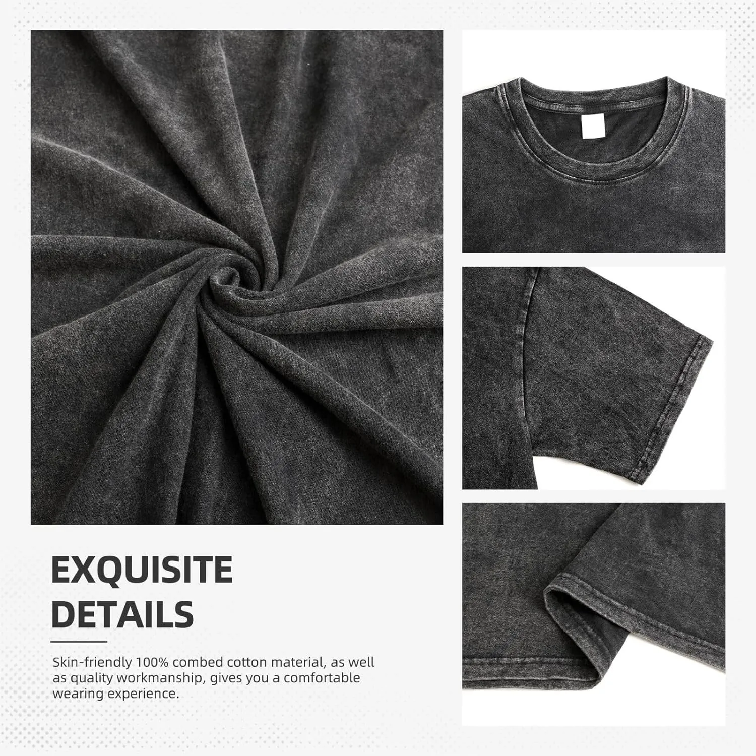 Men Guys Streetwear Oversized Leisure T-Shirts Short-Sleeve Adults Teens Stretch-Cotton Tshirts