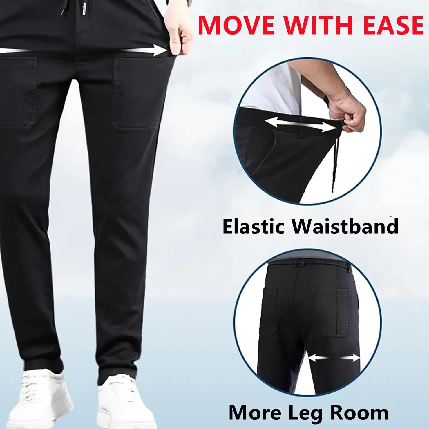 Mencomfy Cargo Pants, Multipants - High Stretch Multi-Pocket Durable Cargo Pants Waterproof Breathable