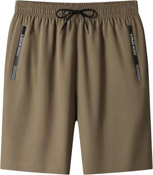 Men's Active Shorts Ice Silk Drawstring Elastic Waisted Quick Dry Athletic Shorts Running Gym Workout Casual Short Pants
