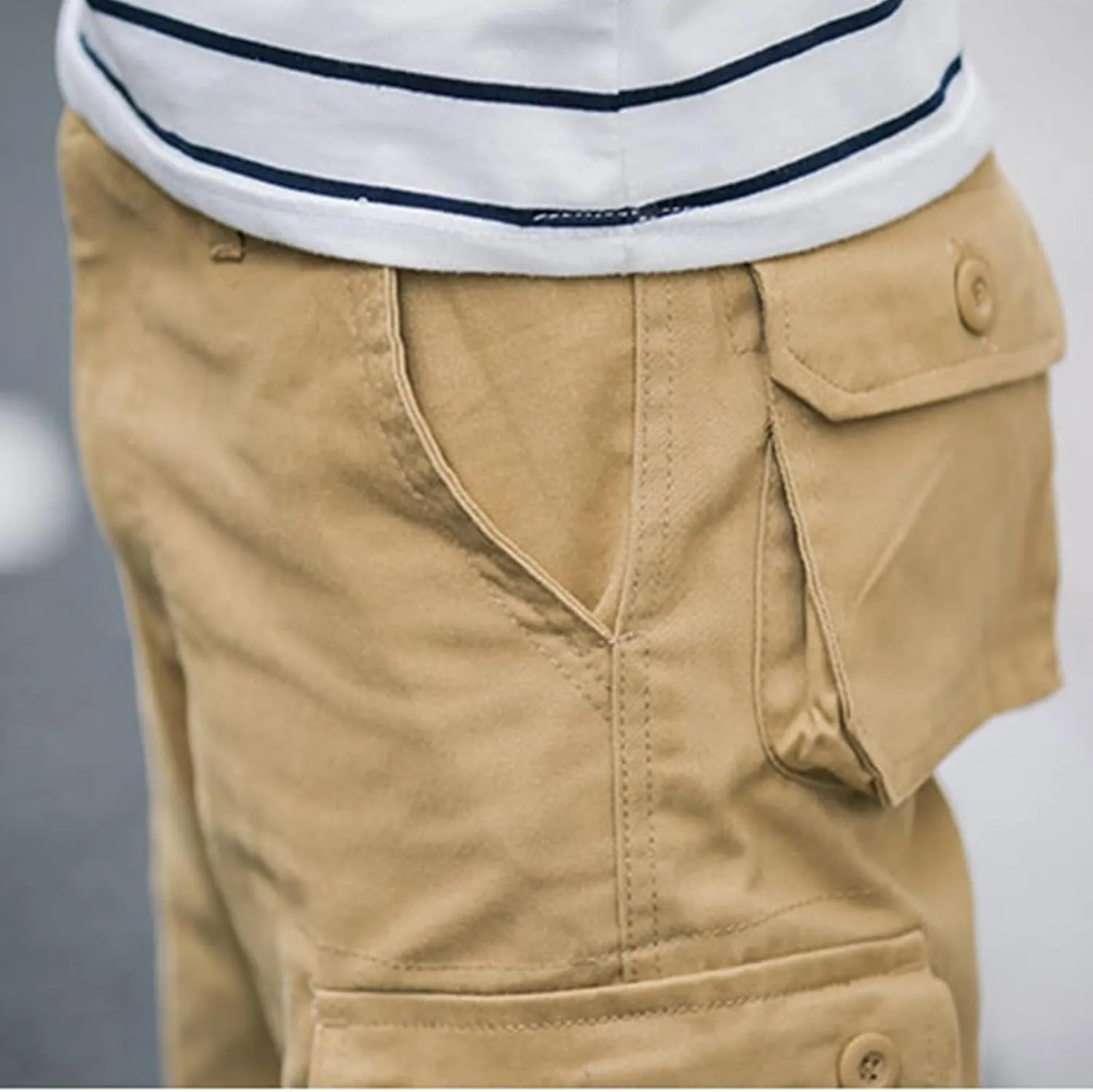 Men's Athletic Gym Cargo Shorts Plus Size Solid Outdoor Wear Resistance Short with Multiple Pockets Knee Length Short