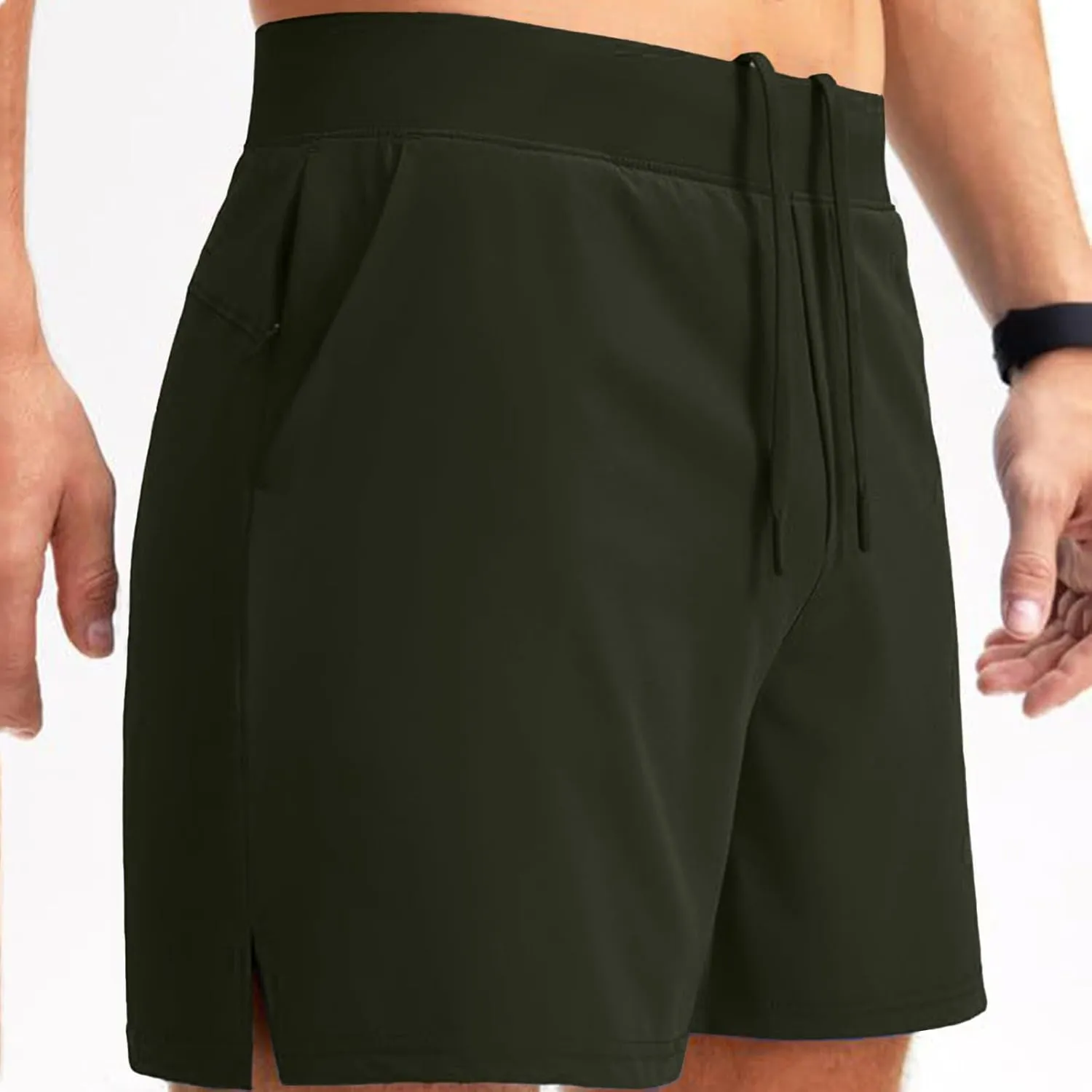 Mens Athletic Running Shorts Classic Stretch Waist Drawstring Quick Dry Work Short Pants Outdoor Gym Workout Shorts