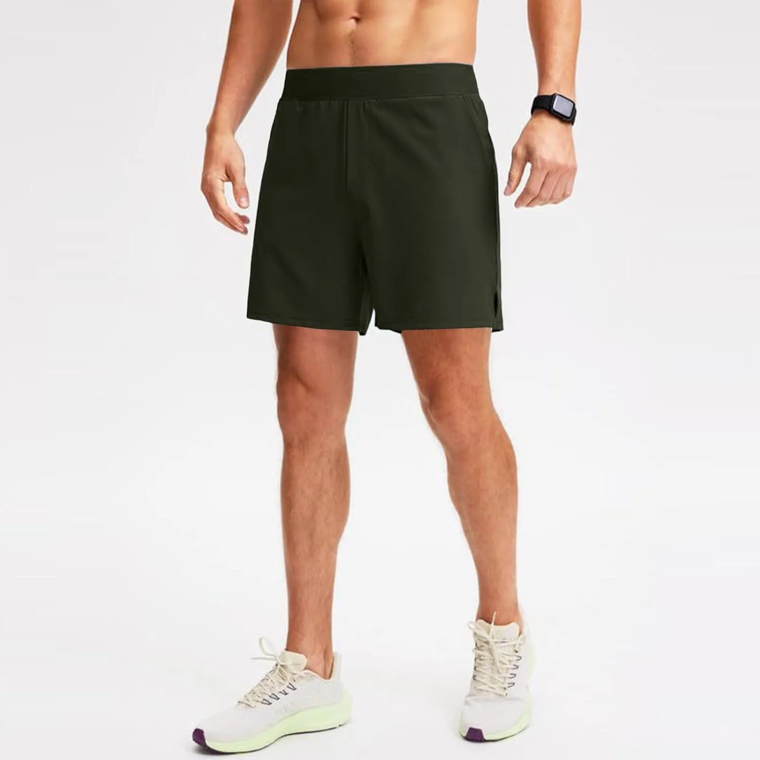 Mens Athletic Running Shorts Classic Stretch Waist Drawstring Quick Dry Work Short Pants Outdoor Gym Workout Shorts