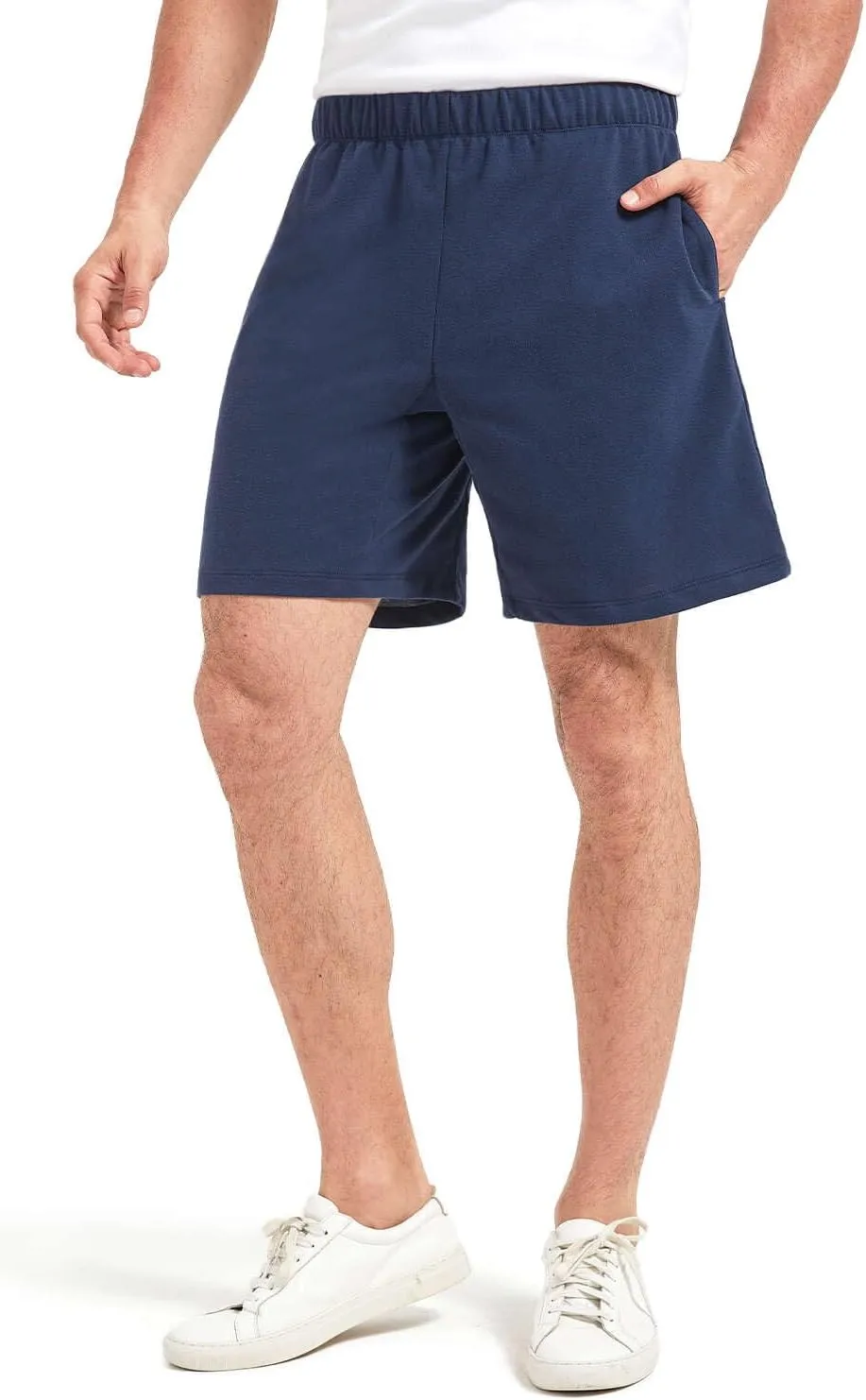 Men's Athletic Shorts with Pockets,Sweat Shorts for Men Pack,7 Inch Cotton Knit Shorts Men Multipack Casual Fit Summer