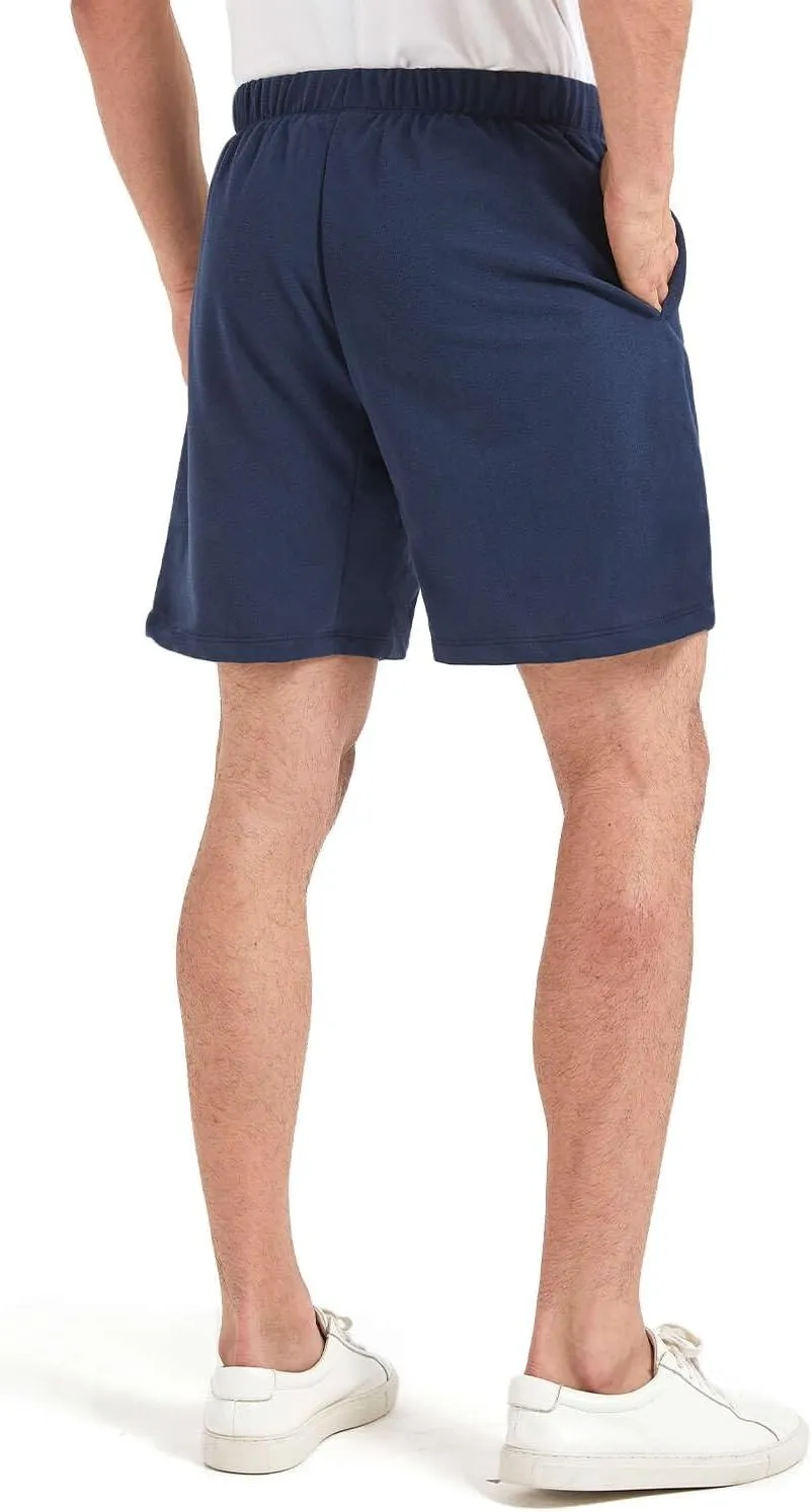 Men's Athletic Shorts with Pockets,Sweat Shorts for Men Pack,7 Inch Cotton Knit Shorts Men Multipack Casual Fit Summer