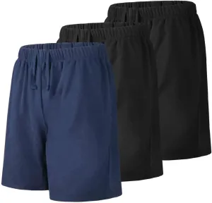 Men's Athletic Shorts with Pockets,Sweat Shorts for Men Pack,7 Inch Cotton Knit Shorts Men Multipack Casual Fit Summer