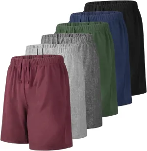Men's Athletic Shorts with Pockets,Sweat Shorts for Men Pack,7 Inch Cotton Knit Shorts Men Multipack Casual Fit Summer