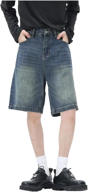 Mens Baggy Denim Jorts Y2K Loose Fit Hip Hop Jean Shorts Casual Mid Jeans Trendy Outfits