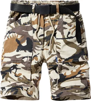 Mens Big and Tall Casual Loose Cargo Sports Five Shorts Elastic Waist Quick Dry Shorts with Multi Pockets