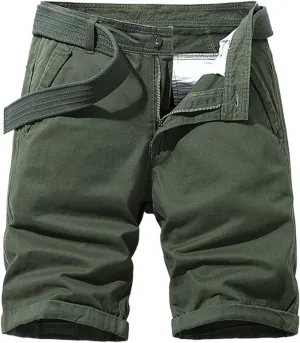 Mens Big and Tall Casual Loose Cargo Sports Five Shorts Elastic Waist Quick Dry Shorts with Multi Pockets